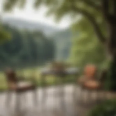 Elegant High Top Table Surrounded by Nature Elegant high top table set against a scenic backdrop