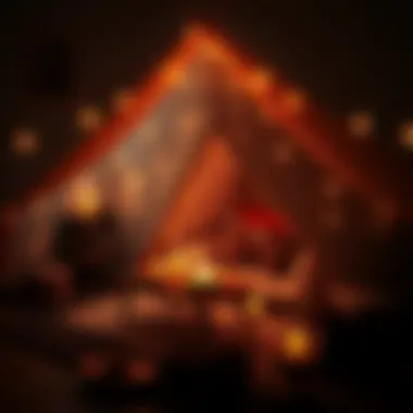 A Cozy Indoor Camping Tent Setup Cozy indoor camping tent setup with fairy lights