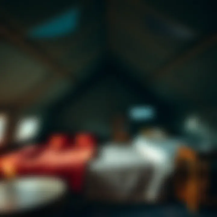 Spacious Interior of an Indoor Camping Tent Interior of a spacious indoor camping tent