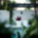 Elegant poolside storage solution using sleek containers