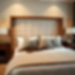 Elegant king size headboard with integrated storage drawers
