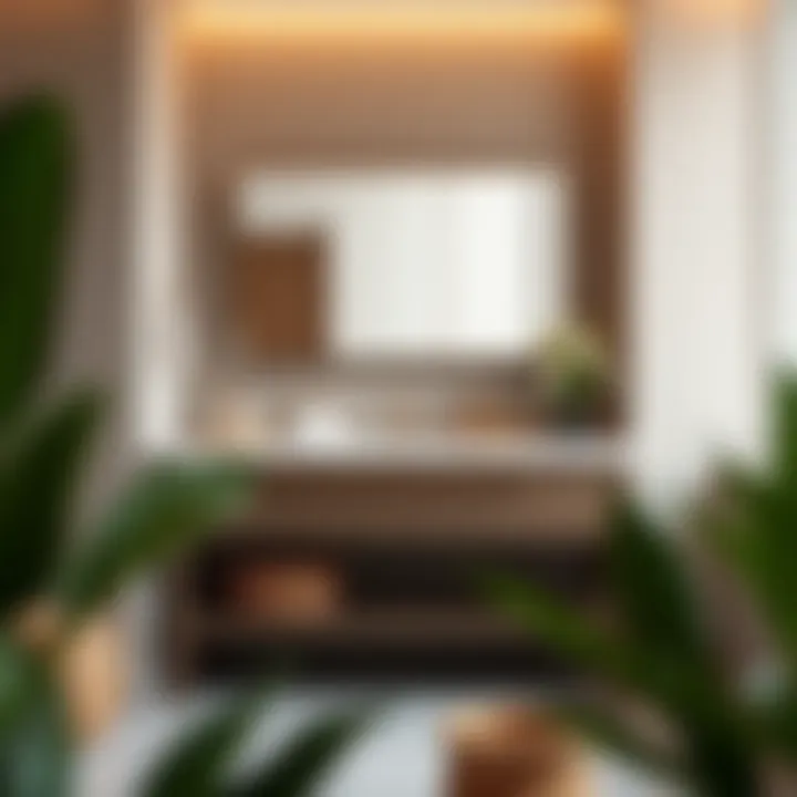 Compact Designs: Chic Long Thin Vanities Compact long thin vanity in a chic bathroom setting