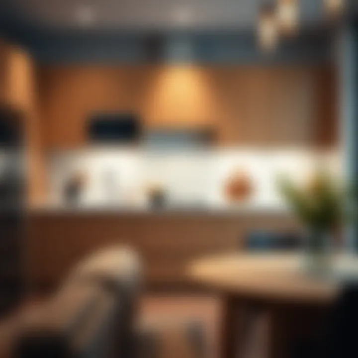 Contemporary Maple Kitchen Design A contemporary kitchen showcasing maple wall cabinetry integrated with modern decor