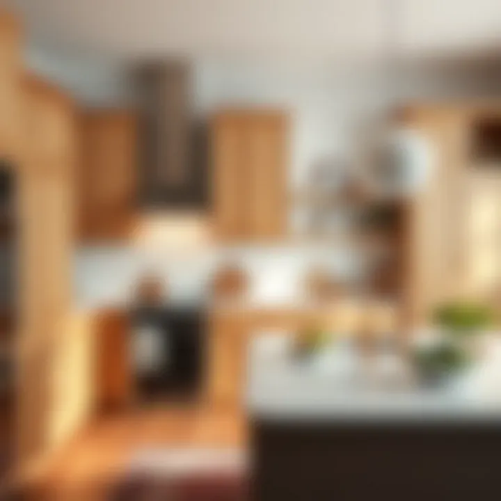 Versatile Finishes of Maple Cabinets Stylish kitchen layout emphasizing the versatility of maple wall cabinets in various finishes