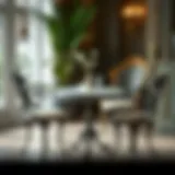 Elegant marble bistro table set with intricate design