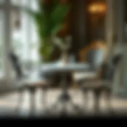 Elegant marble bistro table set with intricate design