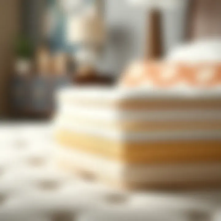 Close-up of mattress layers highlighting comfort and support