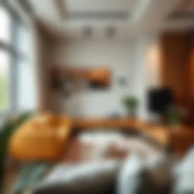 Multifunctional furniture setup in a cozy apartment