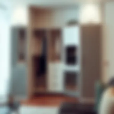 Contemporary wardrobe cubes enhancing a modern living space