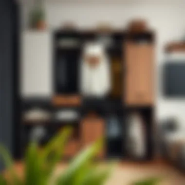 Variety of materials used in wardrobe cube design