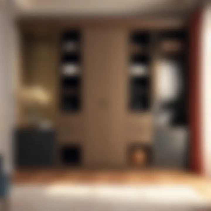 Stylish arrangement of wardrobe cubes with decorative elements