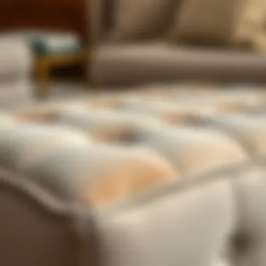 Close-up of materials used in a high-quality large ottoman