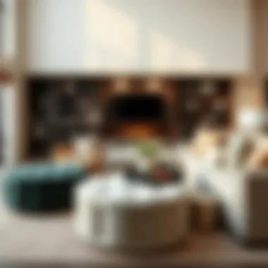 Creative layout showcasing the versatility of large ottomans