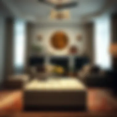 Stylish living room featuring a large storage ottoman