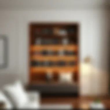 Elegant wall book storage integrated into home decor