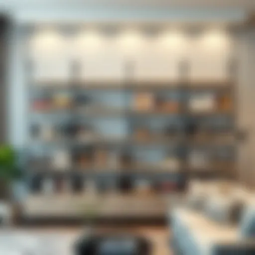 Modern wall book storage design with open shelves