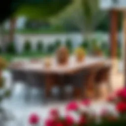 Elegant outdoor patio dining set with a modern design