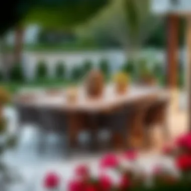 Modern Elegance in Patio Dining Elegant outdoor patio dining set with a modern design