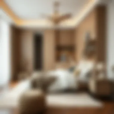 Cozy bedroom designed with vertical storage solutions for a neat look