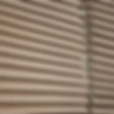 Material Texture of Mini Blinds Close-up view of mini blinds showcasing their texture and material