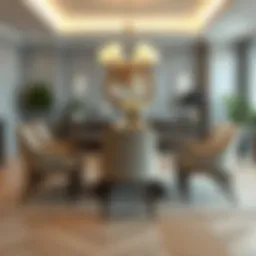 Elegant modern dining chair set in a contemporary dining room