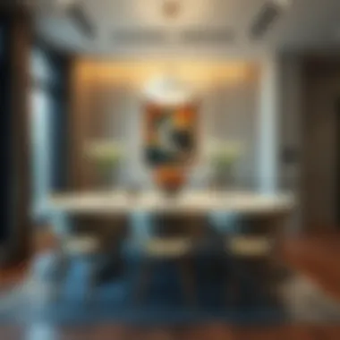 Trendy Dining Area with Ergonomic Chair Designs Trendy dining area featuring ergonomic chair designs