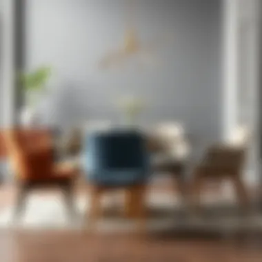 Stylish Dining Chairs Showcasing Diverse Materials Stylish arrangement of dining chairs showcasing various materials