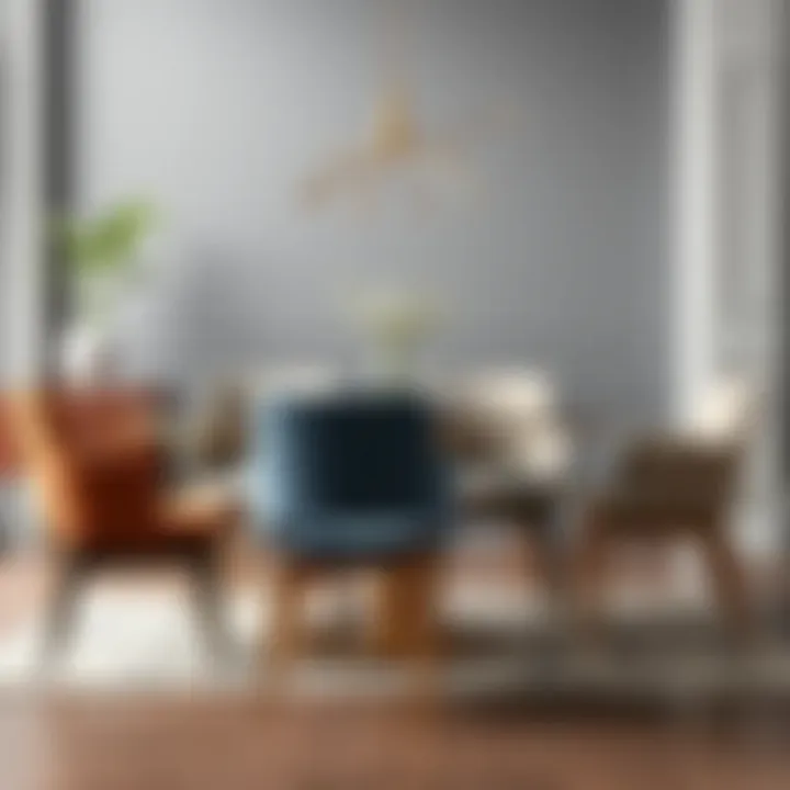 Stylish Dining Chairs Showcasing Diverse Materials Stylish arrangement of dining chairs showcasing various materials