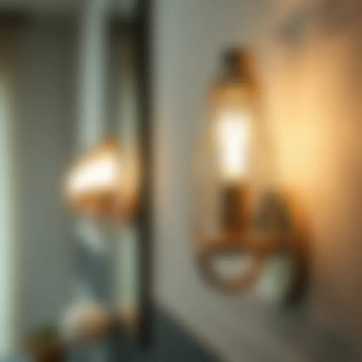 Intricate Detailing in Modern Wall Sconce Design Close-up of a modern wall sconce design with intricate detailing