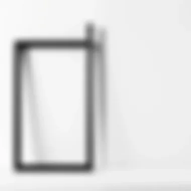 Close-up of a textured black frame against a minimalist backdrop