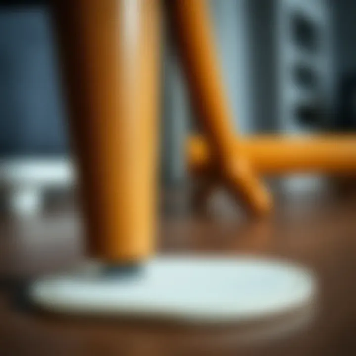 Close-up of anti-slip pads under furniture legs