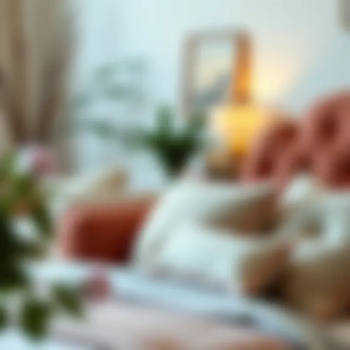 Bed rest pillows arranged in a cozy living space