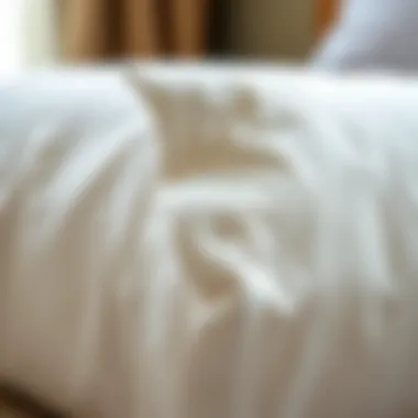 Close-up of stitching details on a pillow cover