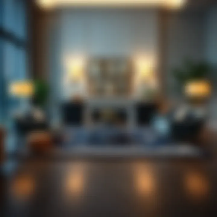 Elegance of Safavieh Navy Blue Rugs Luxurious Safavieh navy blue rug in an elegant living room setting