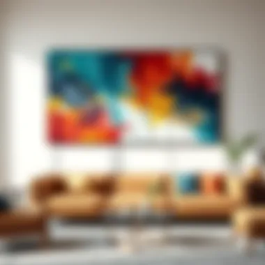 Vibrant Abstract Painting A vibrant abstract painting that adds energy to a living room space