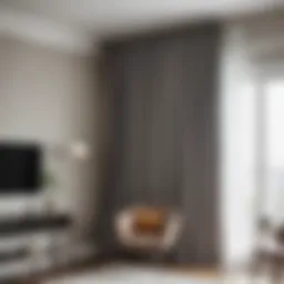 Elegant living room showcasing magnetic curtain rods with modern decor