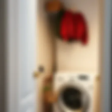 Maximizing Space with Innovative Design Space-saving wall-mounted drying rack in a compact laundry area.