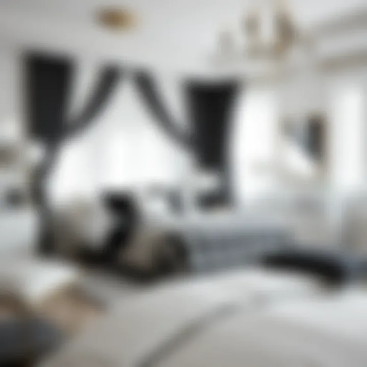 Stylish Black and White Decor in Bedrooms Stylish bedroom featuring black and white decor theme