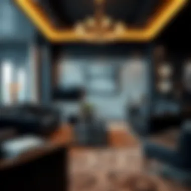 Luxurious three-piece black leather living room set showcasing modern design