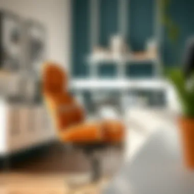 Stylish Office Chair in Modern Workspace Stylish office chair integrated into a contemporary workspace