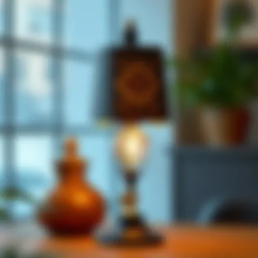 A beautifully crafted lamp showcasing intricate design elements.
