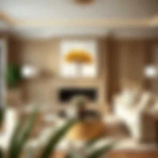 Elegant living room adorned with canvas art