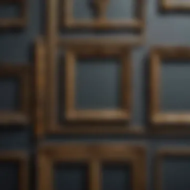 A close-up of different types of picture frames showcasing unique designs
