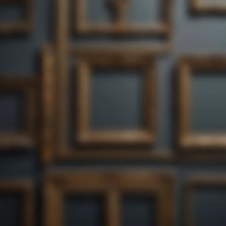 A close-up of different types of picture frames showcasing unique designs