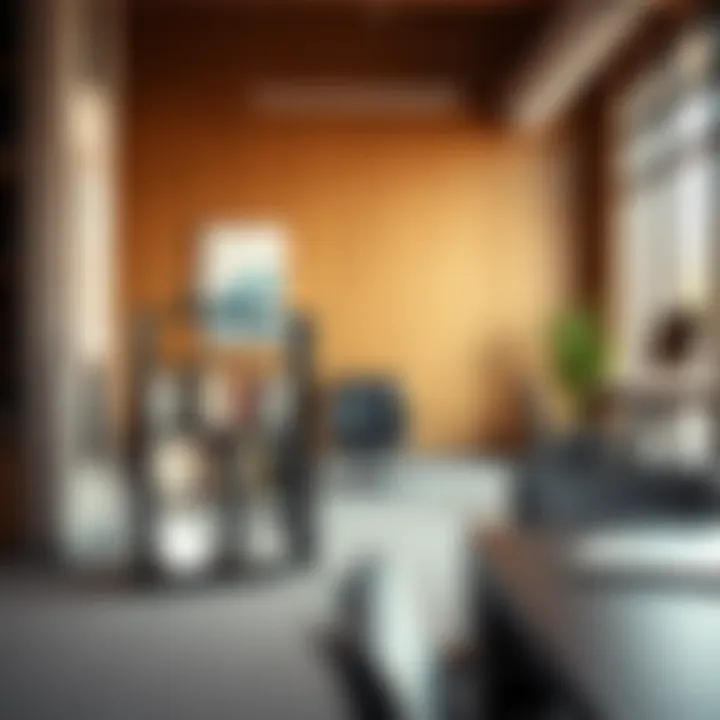 Organization in Style: Office Book Rack Stylish standalone book rack in an office environment promoting organization