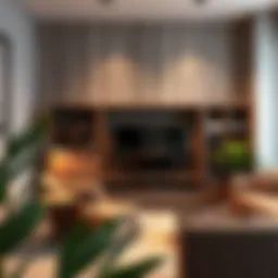 Elegant corner cube unit in a modern living room setting