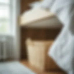 Elegant underbed wicker basket with a stylish design