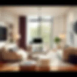 Elegant home office setup with modern furniture