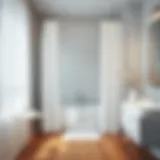 Elegant white shower curtain in a contemporary bathroom setting