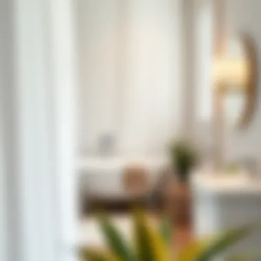 Stylish white shower curtain paired with modern bathroom fixtures